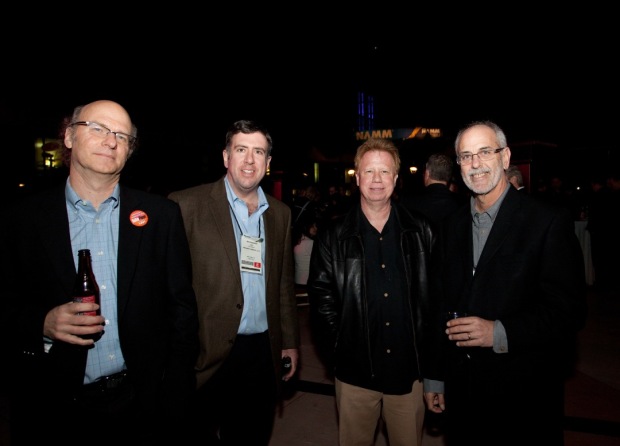 NewBay Media’s Joe Perry, Joe Ferrick and John Pledger with Roland’s Paul Youngblood: 27th TEC Awards at NAMM 2012